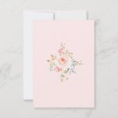 Invitation Anniversaire chaud de fille florale d'or de rose (Dos)