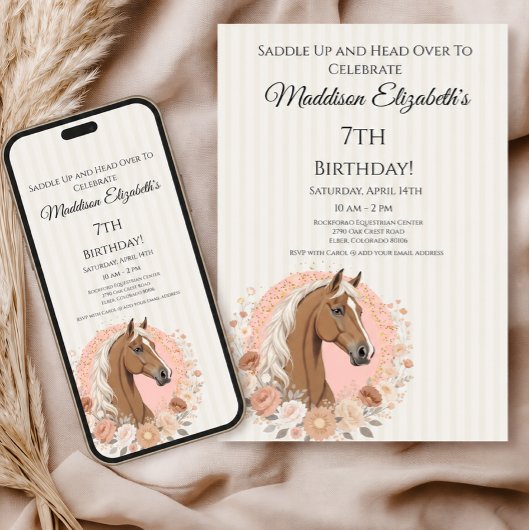 Invitation Anniversaire Cheval