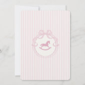 Invitation Anniversaire Cheval à Bascule Ruban Coquette Rose (Dos)