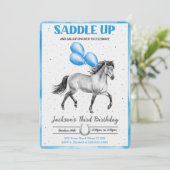 Invitation anniversaire cheval modifiable (Debout devant)