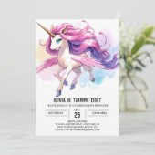 Invitation Anniversaire Cheval Modifiable Pastel (Debout devant)