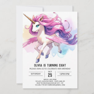Invitation Anniversaire Cheval Modifiable Pastel