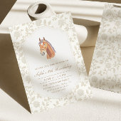 Invitation Anniversaire Cheval Selle Marron Neutre