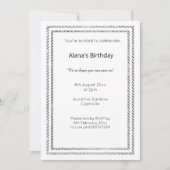 INVITATION ANNIVERSAIRE CHEVRON TRIM EN ARGENT BLA (Devant)