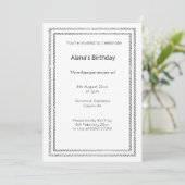 INVITATION ANNIVERSAIRE CHEVRON TRIM EN ARGENT BLA (Debout devant)