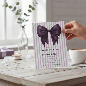 Invitation anniversaire chic à rayures violettes Q