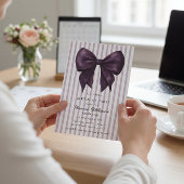 Invitation anniversaire chic à rayures violettes Q