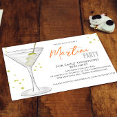 Invitation Anniversaire Chic Adulte Adulte Martini Cocktail