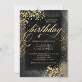 Invitation Anniversaire Chic Black Gold (Devant)