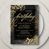 Invitation Anniversaire Chic Black Gold