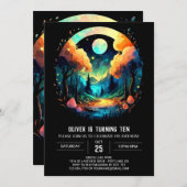 Invitation Anniversaire Chic Bois enchanté (Devant / Derrière)