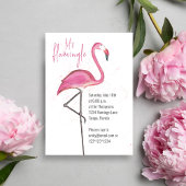 Invitation Anniversaire Chic Cute Aquarelle Joli Flamant rose