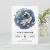 Invitation Anniversaire Chic de l'astronaute cosmique extérie (Debout devant)