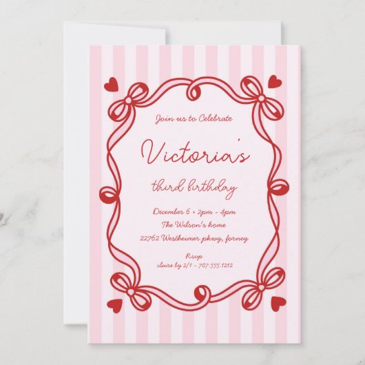 Invitation Anniversaire Chic Hand Draw (Devant)