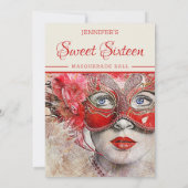 Invitation Anniversaire Chic Masquerade Ball (Dos)