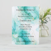 Invitation Anniversaire Chic Mint White Gold (Debout devant)