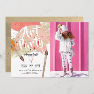 Invitation Anniversaire chic moderne de photo de fille de