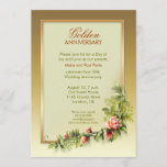 Invitation anniversaire chic or mariage - 50<br><div class="desc">invitations à l'anniversaire du mariage d'or.</div>
