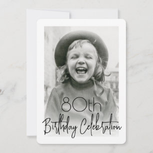 Invitation ANNIVERSAIRE Chic Photo 2 Typographie Élégante Fêt