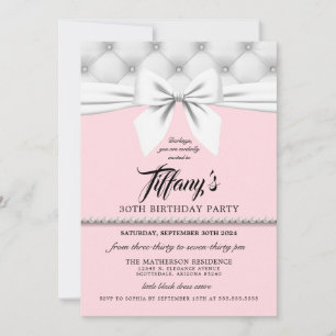Invitation Anniversaire Chic Tiffany rose pâle