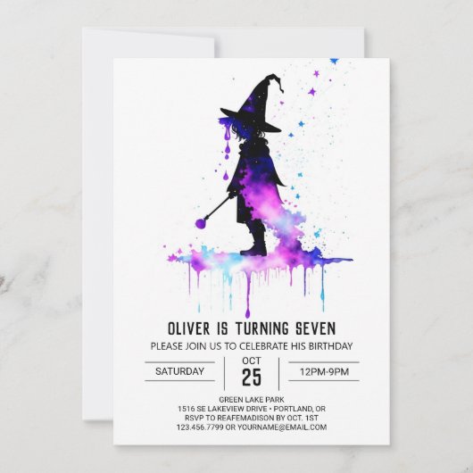 Invitation Anniversaire Chic Wand Wielder (Devant)