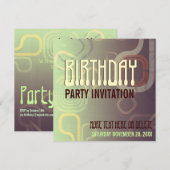 Invitation anniversaire Choc Mint Retro Electro Pa (Devant / Derrière)