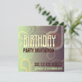 Invitation anniversaire Choc Mint Retro Electro Pa (Debout devant)