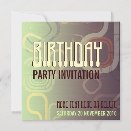 Invitation anniversaire Choc Mint Retro Electro Pa (Devant)
