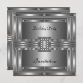 Invitation Anniversaire Chrome Sur Bijou Diamant A (Devant / Derrière)