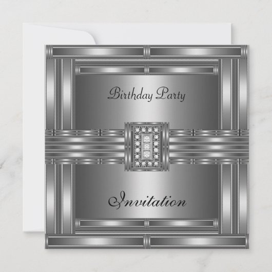 Invitation Anniversaire Chrome Sur Bijou Diamant A (Devant)