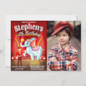 Invitation Anniversaire Cirque Moderne avec Photo (Devant)