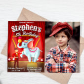 Invitation Anniversaire Cirque Moderne avec Photo