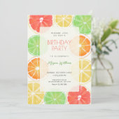 Invitation Anniversaire citron coloré (Debout devant)