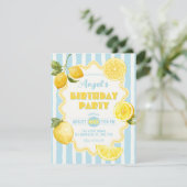 Invitation Anniversaire citron frais d'été (Debout devant)