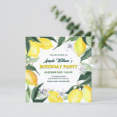 Invitation Anniversaire Citrons et Fleurs (Debout devant)