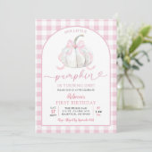Invitation Anniversaire Citrouille de l'arc rose Preppy (Debout devant)