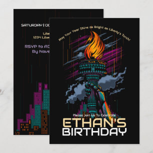 Invitation Anniversaire clair de Liberty