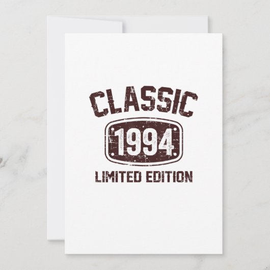 Invitation Anniversaire classique cadeau pour les 1994s Limit (Devant)