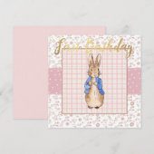 Invitation Anniversaire classique de lapin 1 an (Devant / Derrière)