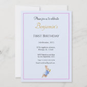 Invitation Anniversaire classique de lapin d'un an (Dos)