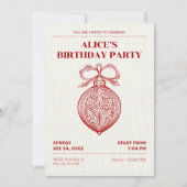 Invitation Anniversaire classique de Noël (Devant)