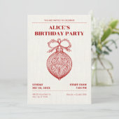 Invitation Anniversaire classique de Noël (Debout devant)