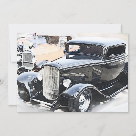 Invitation Anniversaire classique de voitures (Devant)