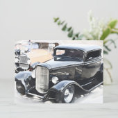 Invitation Anniversaire classique de voitures (Debout devant)