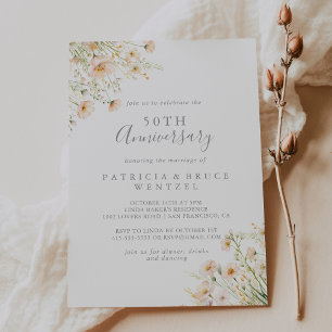 Invitation Anniversaire classique du 50e Mariage du Fleur sau