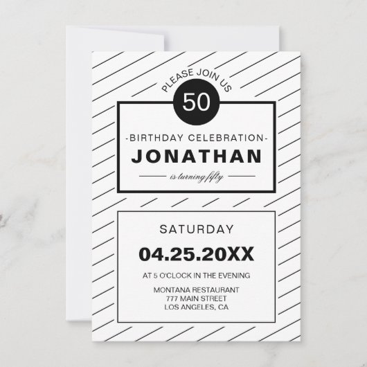 Invitation Anniversaire classique simple (Devant)