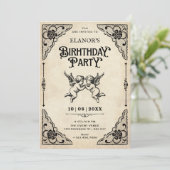 Invitation Anniversaire classique vintage (Debout devant)