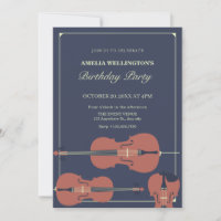 Anniversaire classique violoncelle foncé
