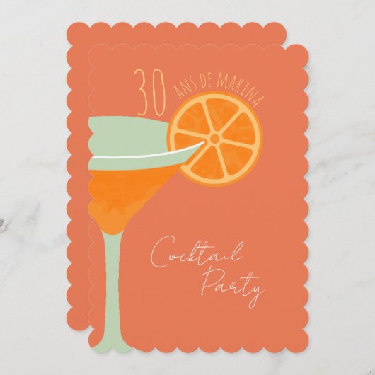 Invitation anniversaire Cocktail Party (Devant / Derrière)