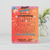 Invitation anniversaire coloré (Debout devant)